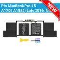 Pin MacBook Pro 15 A1707 A1820 (Late 2016, Mid 2017) EMC 3072 EMC 3162 MLH32 MLH42 MLW72 MLW82 MPTR2 MPTT2 MLH52 MLW92 MPTU2 MPTV2 MPTW2 MPTX2, A1820 Zin