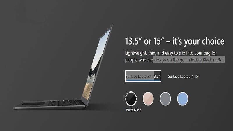 Surface Laptop 4 có những màu sắc nào?