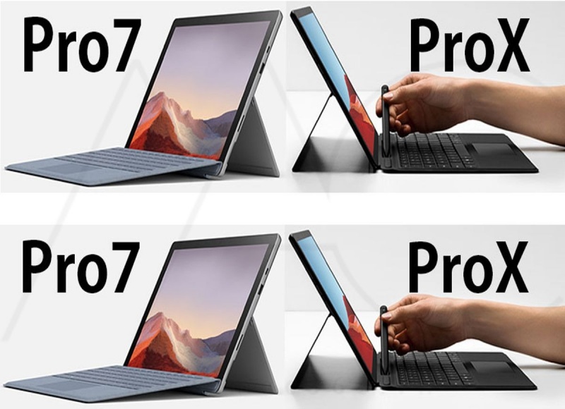 Thiết kế của Surface Pro 7 và Surface Pro X